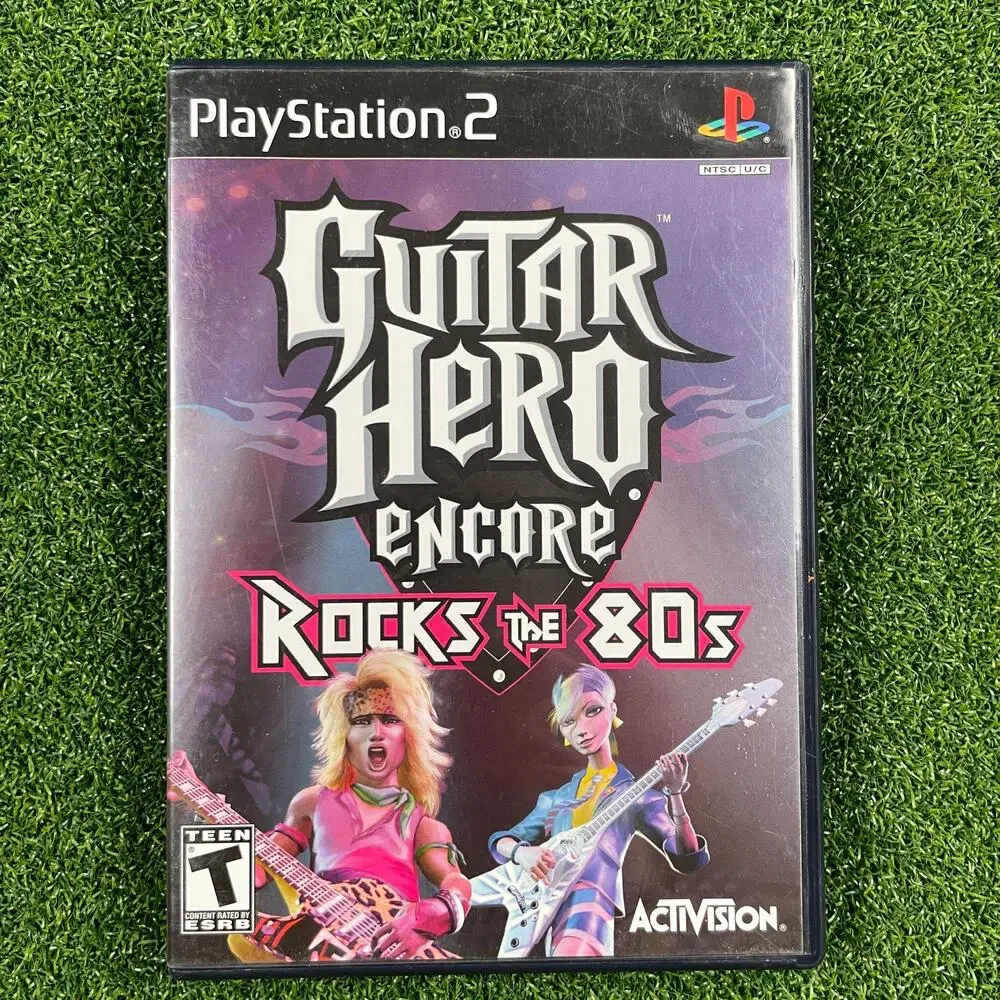 Lot of 2 Sony PlayStation 2 Guitar Hero Encore: Rocks the 80s & Guitar Hero II